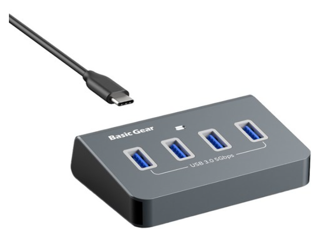 베이직기어 버티컬 8in1 C타입 10Gbps USB 멀티허브